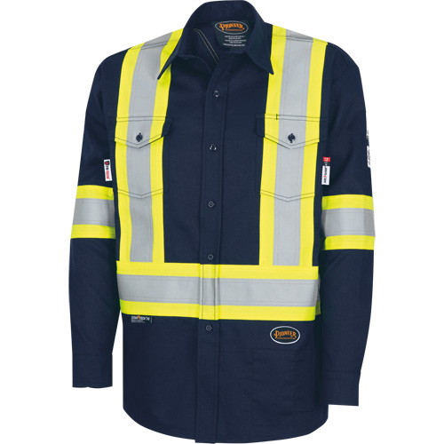 7742SF Chemise de s&eacute;curit&eacute; haute visibilit&eacute; r&eacute;sistant aux arcs &eacute;lectriques 88/12 FR-Tech, Petit, Bleu marin Distribution Élite MP