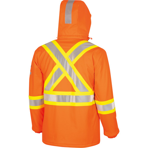5884 Manteau imperm&eacute;able ignifuge et r&eacute;sistant aux arcs &eacute;lectriques avec capuchon Flash-Gard, Petit, Orange haute visibilit&eacute;, 51 cal/cm² Distribution Élite MP