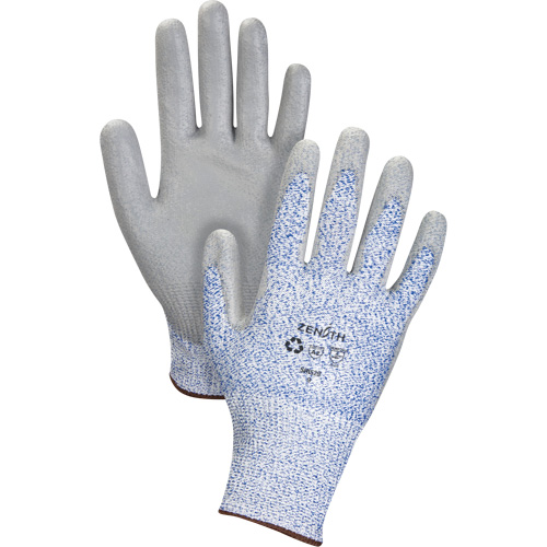 Eco-Friendly Stretch Cut-Resistant Gloves, Size 7, 13 Gauge, Polyurethane Coated, HPPE/RPET Shell, ASTM ANSI Level A2 Distribution Élite MP