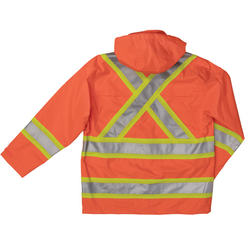 Manteau de s&eacute;curit&eacute; imperm&eacute;able en tissu ind&eacute;chirable Ripstop, Polyester, Grand, Orange haute visibilit&eacute; Distribution Élite MP