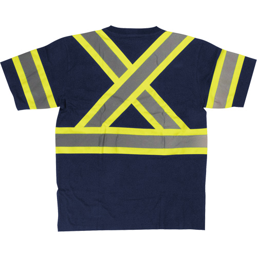 Short Sleeve Safety T-Shirt, Cotton, X-Small, Navy Blue Distribution Élite MP