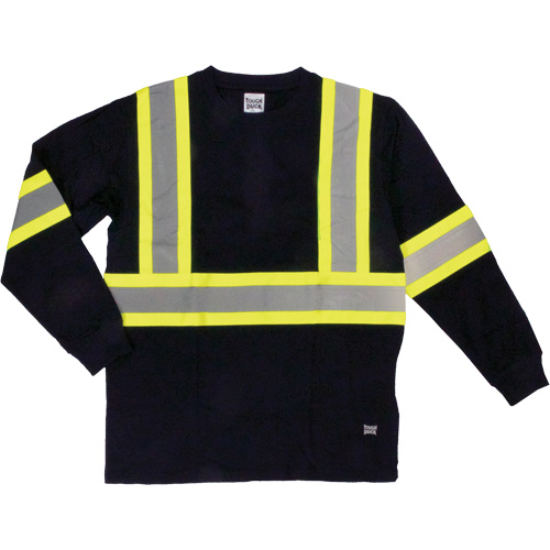 Long Sleeve Safety T-Shirt, Cotton, X-Small, Black Distribution Élite MP