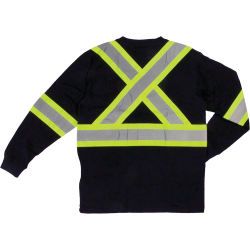 Long Sleeve Safety T-Shirt, Cotton, X-Small, Black Distribution Élite MP