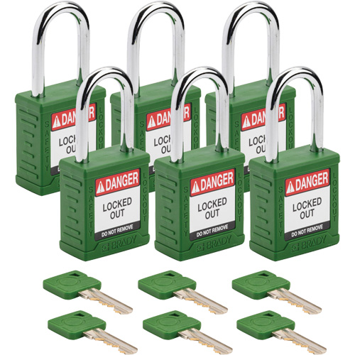 Cadenas de verrouillage Velocity, Vert, Cl&eacute;s diff&eacute;rentes, Nylon, Largeur de 1-1/2" Distribution Élite MP