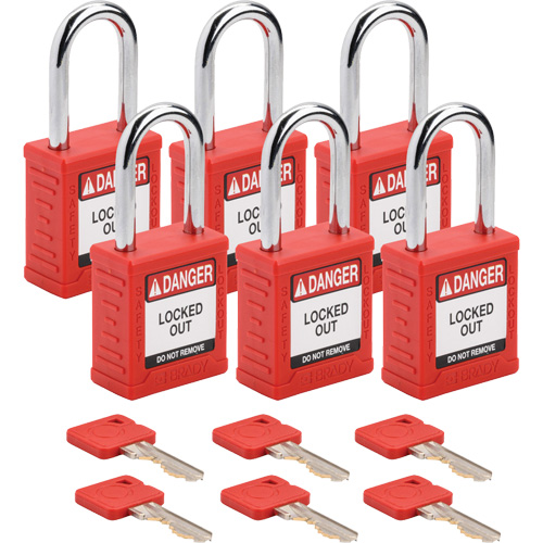 Cadenas de verrouillage Velocity, Rouge, Cl&eacute;s identiques, Nylon, Largeur de 1-1/2" Distribution Élite MP