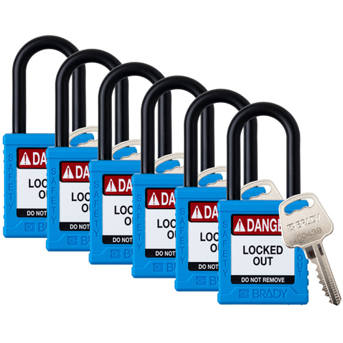 Cadenas de verrouillage Velocity, Bleu, Cl&eacute;s identiques, Nylon, Largeur de 1-1/2" Distribution Élite MP