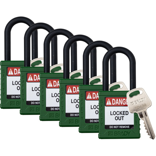 Cadenas de verrouillage Velocity, Vert, Cl&eacute;s identiques, Nylon, Largeur de 1-1/2" Distribution Élite MP