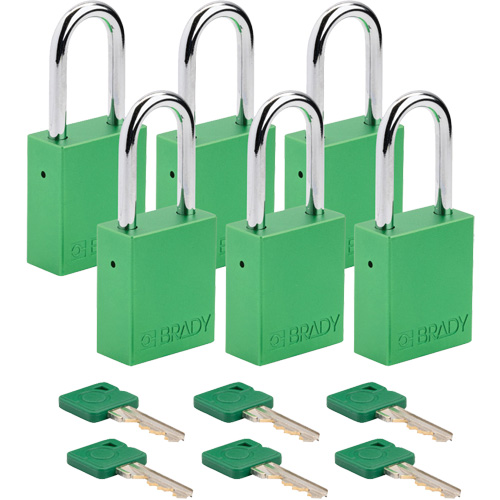 Cadenas de verrouillage Velocity, Vert, Cl&eacute;s identiques, Aluminium, Largeur de 1-1/2" Distribution Élite MP