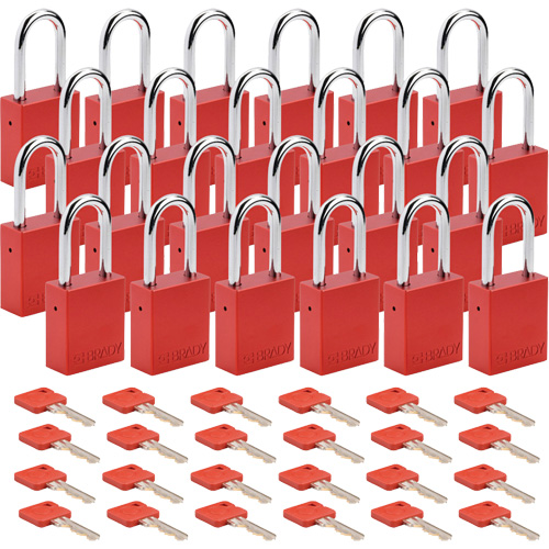 Cadenas de verrouillage Velocity, Rouge, Cl&eacute;s identiques, Aluminium, Largeur de 1-1/2" Distribution Élite MP