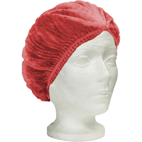 RONCO Care Pleated Bouffant Cap, Polypropylene, 24", Red Distribution Élite MP
