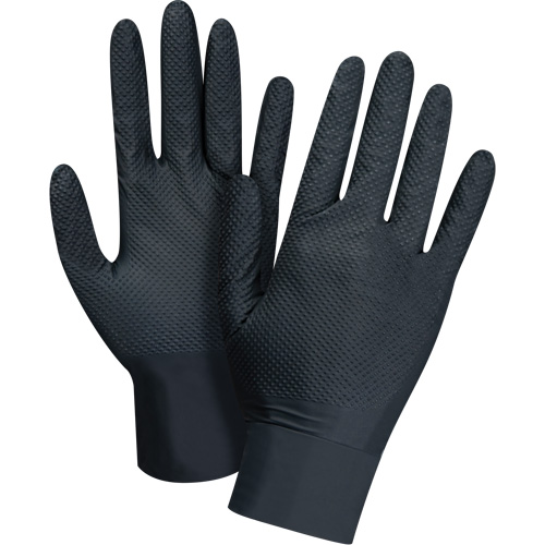 Heavyweight Tactile Grip Examination Gloves, 2X-Large, Nitrile, 8-mil, Powder-Free, Black, Class 2 Distribution Élite MP
