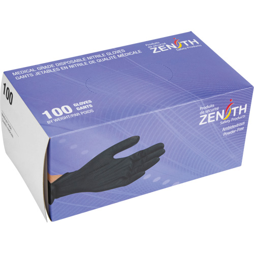 Heavyweight Tactile Grip Examination Gloves, 2X-Large, Nitrile, 8-mil, Powder-Free, Black, Class 2 Distribution Élite MP