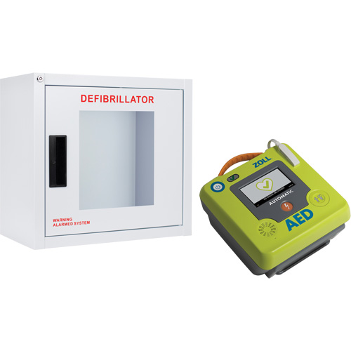 Ensemble armoire murale et d&eacute;fibrillateur AED 3, Semi-automatique, Français, Classe 4 Distribution Élite MP