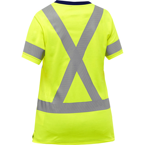 Bisley&reg; Women's X-Back Short Sleeve Shirt, Poly-Cotton, Small, High Visibility Lime-Yellow Distribution Élite MP