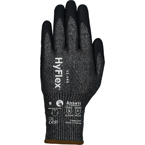 HyFlex&reg; 11-543 Cut Resistant Gloves, Size 6, 13 Gauge, Nitrile Coated, Nylon/Stainless Steel/HPPE/Spandex Shell, ASTM ANSI Level A7/EN 388 Level F Distribution Élite MP