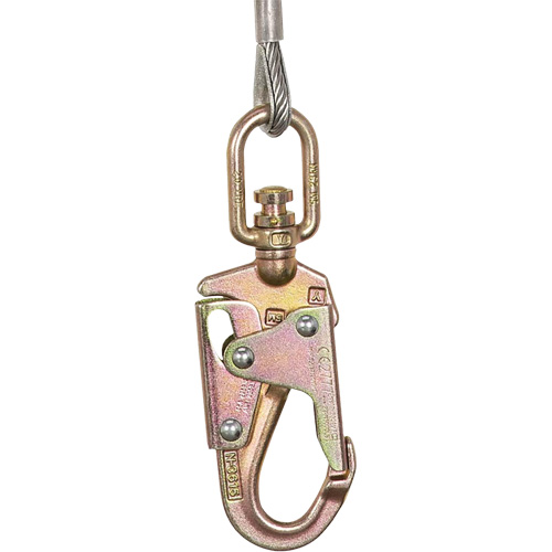 SRL-73302-60LE Cordage de s&eacute;curit&eacute; autor&eacute;tractable, 60', Acier galvanis&eacute;, Pivotant Distribution Élite MP