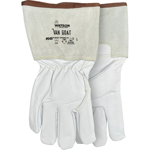 Gants r&eacute;sistant &agrave; la coupe et &agrave; l'arc &eacute;lectrique Van Goat 549, Taille Moyen, Enveloppe en Cutshield/Para-aramide/Polyester/Acier inoxydable/Ch&egrave;vre, ASTM ANSI niveau A6/EN 388 niveau F Distribution Élite MP