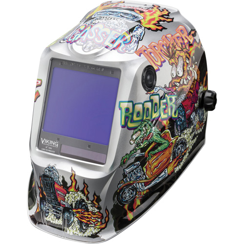 VIKING 3350 Hot Rodders Welding Helmet, 3.74" L x 3.34" W View Area, 5 - 13 Shade Range Distribution Élite MP