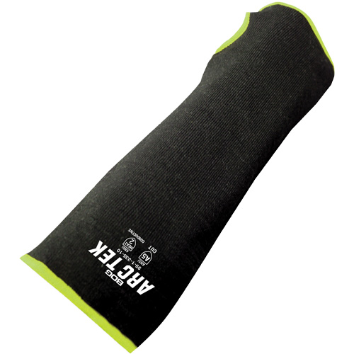 Cut-Resistant Sleeve with Thumb Hole, Polyethylene/Steel, 10", ASTM ANSI Level A5, Black/Yellow Distribution Élite MP