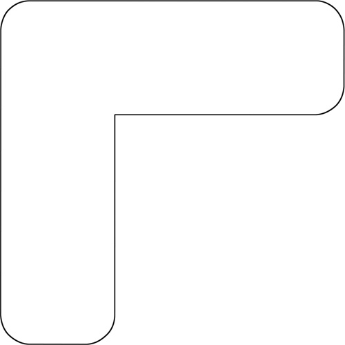 Floor Marking Shapes, L, 7" L x 3.5" W, White, Vinyl Distribution Élite MP