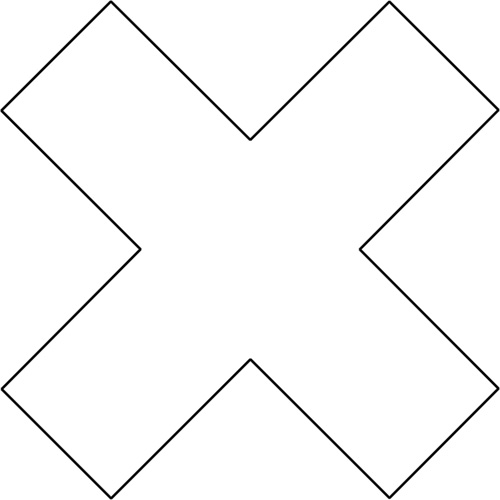 DuraStripe X-Treme X's, Cross, 6" L x 6" W, White, Vinyl Distribution Élite MP