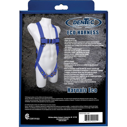 ECO Safety Harness in Retail Box, CSA Certified, Class A, 352 lbs. Cap. Distribution Élite MP