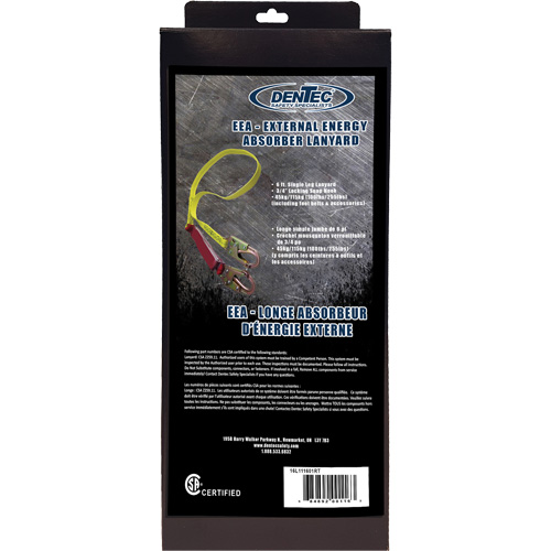Longe amortissante avec crochet de 3/4" dans la boîte de vente au d&eacute;tail, 6', Point d'ancrage &agrave; Crochet mousqueton, Crochet mousqueton aux jambes, Polyester Distribution Élite MP