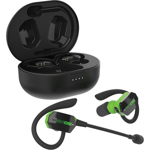 Black & Green UltraComm Aware Bluetooth Earbuds Distribution Élite MP