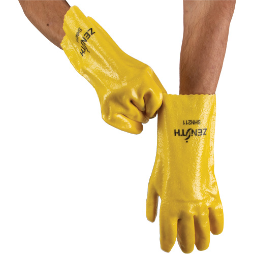 Gants &agrave; fini rugueux et r&eacute;sistants aux produits chimiques, Taille 9, 12" lo, PVC, Doublure en Interlock, 47-mil Distribution Élite MP