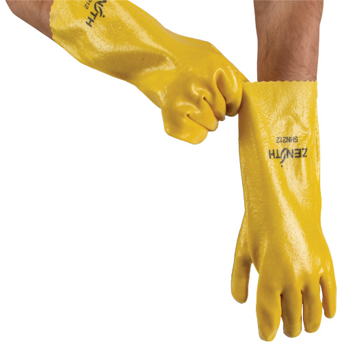 Rough-Finish Chemical-Resistant Gloves, Size 9, 14" L, PVC, Interlock Inner Lining, 47-mil Distribution Élite MP