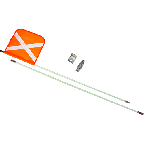 Tige de s&eacute;curit&eacute; robuste, Fixation Filet&eacute;, Hauteur 8', Orange avec X r&eacute;fl&eacute;chissant Distribution Élite MP