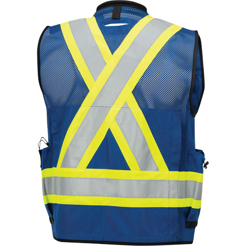 6681 High-Visibility Antimicrobial Mesh-Back Surveyor Vest, Royal Blue, Small, Polyester Distribution Élite MP