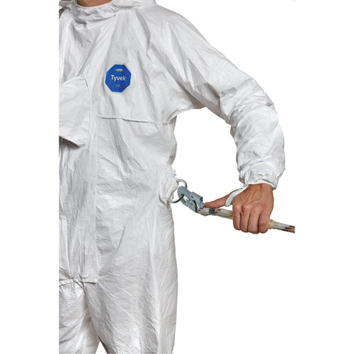 Harness-Compatible Disposable Coverall, Small, White, Tyvek&reg; 500 Distribution Élite MP