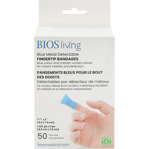 Bandages bleus, Bout de doigt, 3", Tissu d&eacute;tectable, St&eacute;rile Distribution Élite MP