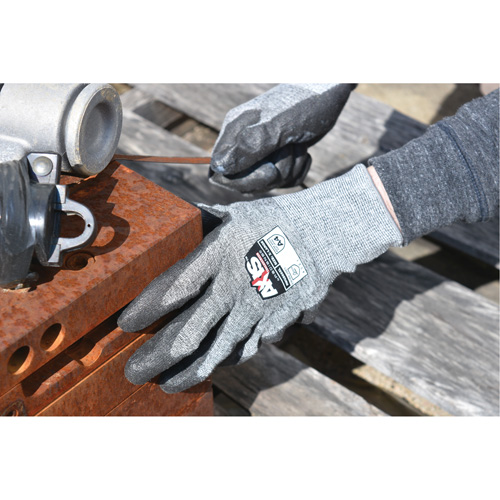Gants de travail r&eacute;sistants &agrave; la coupe, compatibles avec &eacute;crans tactiles RWG566 AXIS, Taille Moyen, Calibre 18, Rev&ecirc;tement Polyur&eacute;thane, Enveloppe en Acier inoxydable/PEHP, ASTM ANSI niveau A5/EN 388 niveau E Distribution Élite MP