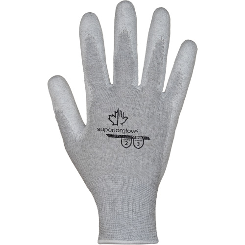 Gants blancs KnitActiv dissipatifs &eacute;lectrostatiques et peu pelucheux, 5, R&ecirc;vetement Polyur&eacute;thane, Calibre 13, Enveloppe en Nylon/Coton Distribution Élite MP