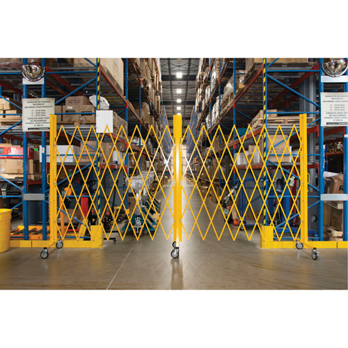 Barri&egrave;re extensible, 84" h x 20' lo, Jaune Distribution Élite MP