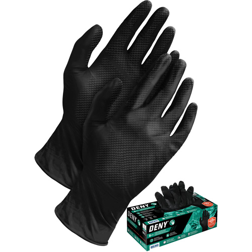 Deny&reg; Disposable Gloves, Small, Nitrile, 6-mil, Powder-Free, Black Distribution Élite MP