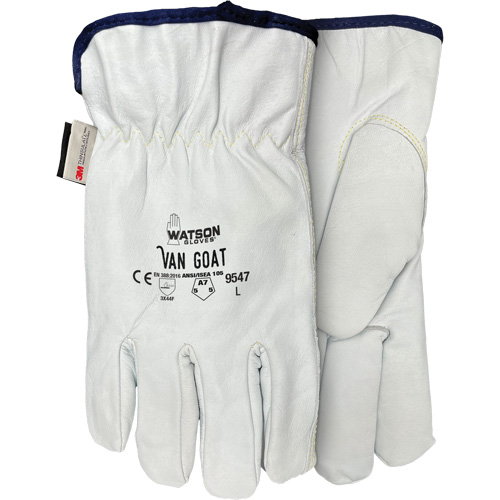 Gants de protection contre la coupe Van Goat 9547, T-petit, Paume en Cuir fleur de ch&egrave;vre, Para-aramide/Polyester/Acier/Thinsulate Distribution Élite MP