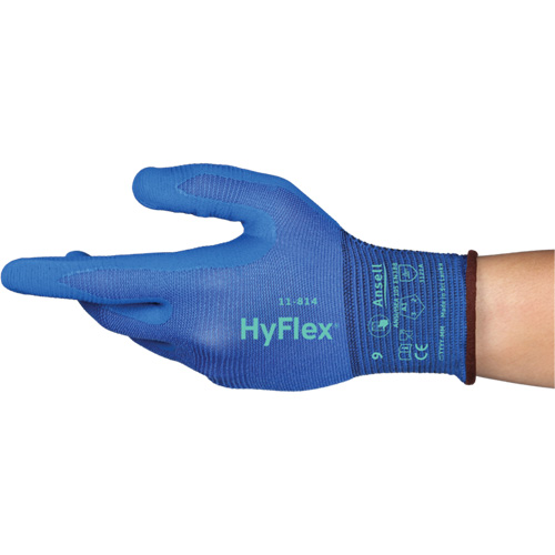 HyFlex&reg; 11-814 Gloves, Size 5/2X-Small, 18 Gauge, Foam Nitrile Coated, Nylon/Spandex Shell, ASTM ANSI Level A1/EN 388 Level 1/EN 388 Level A Distribution Élite MP