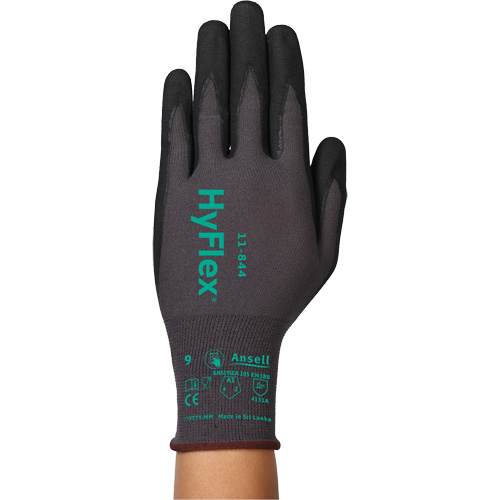 HyFlex&reg; 11-844 Gloves, Size 5/2X-Small, 15 Gauge, Foam Nitrile Coated, Nylon/Spandex Shell, ASTM ANSI Level A1/EN 388 Level 1/EN 388 Level A Distribution Élite MP