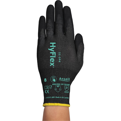 Gants r&eacute;sistants &agrave; la coupe HYFLEX 11-594, Taille 12/3T-Grand, Calibre 18, Rev&ecirc;tement Nitrile, Enveloppe en PEHP/Intercept, ASTM ANSI niveau A9/EN 388 niveau F Distribution Élite MP