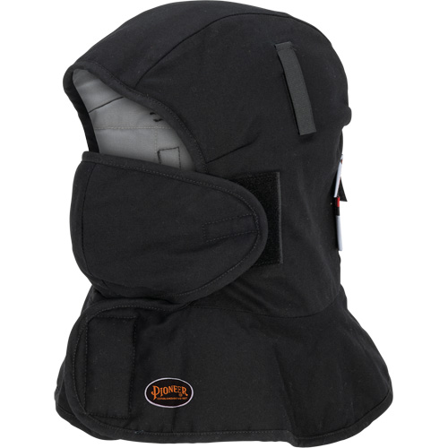 Pioneer 765A Flame-Resistant Quilted Hard Hat Liner with Long Neck & Detachable Mouthpiece, Black/Grey, Cotton/FR-Tech&reg;/Modacrylic/Nylon Distribution Élite MP