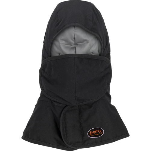 Pioneer 765A Flame-Resistant Quilted Hard Hat Liner with Long Neck & Detachable Mouthpiece, Black/Grey, Cotton/FR-Tech&reg;/Modacrylic/Nylon Distribution Élite MP