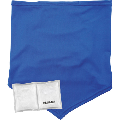 Cache-cou/bandana de refroidissement Chill-Its 6482 avec sachet r&eacute;frig&eacute;rant &agrave; changement de phase r&eacute;utilisable, petit/moyen, Bleu Distribution Élite MP
