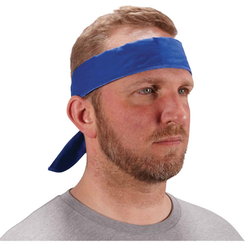 Chill-Its 6702 Cooling Headband with Embedded Polymers & Tie Closure, Blue Distribution Élite MP