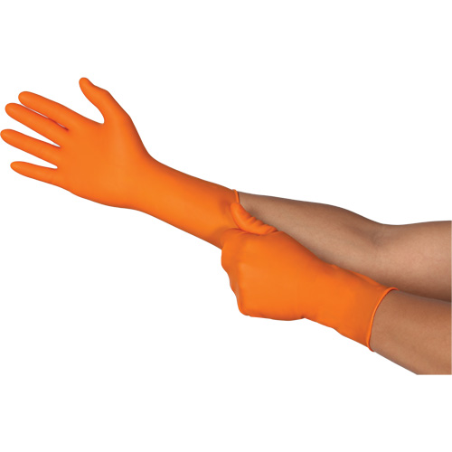 Gants jetables TOUCHNTUFF 93-800, 10/9,5, Latex/N&eacute;opr&egrave;ne/Nitrile, 23,6-mils, Sans poudre, Orange Distribution Élite MP