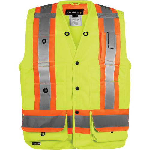 High-Visibility Surveyor's Vest, High Visibility Orange, Small, Polyester Distribution Élite MP