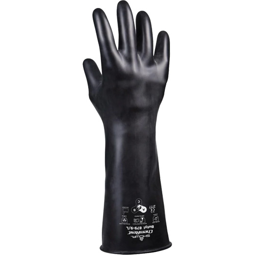 Gants r&eacute;sistants &agrave; l'acide 879, Taille T-Grand/10, 14" lo, Caoutchouc butyle, 28 mils Distribution Élite MP