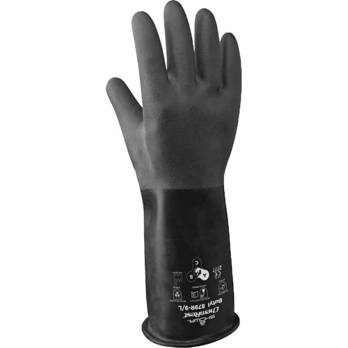 879R Acid-Resistant Gloves, Size Medium/8, 14" L, Butyl Rubber, 28-mil Distribution Élite MP